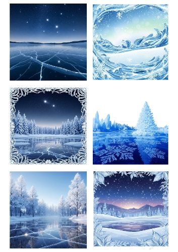 Winter Landscape Background Kit | 6 A4 JPEG Designs