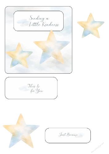 Kindness Star Simple 3D Card JPEG A4