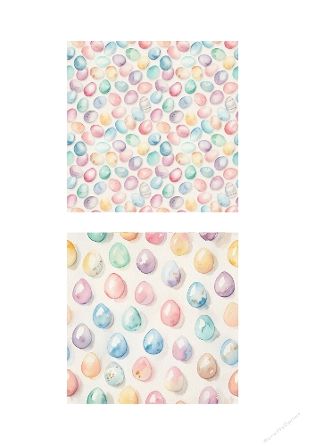 Watercolor Easter Eggs Seamless Patterns Set – Pastel Spring Backgrounds