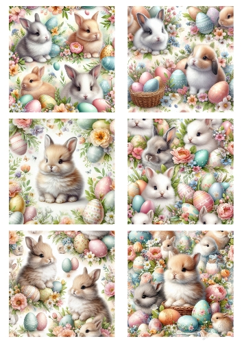 Easter Bunny Backgrounds Set – Cute Pastel Rabbit Spring Seamless Patterns