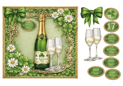 St Patricks Day Celebration Set | A4 JPEG Printable Sheet