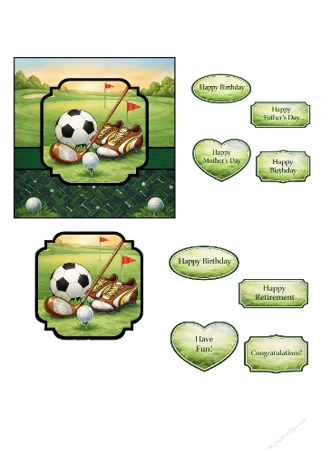 Golf & Football Duo Set | A4 JPEG Printable Sheet