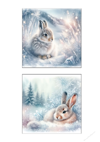 Winter Bunny Cardmaking Kit | Set of 2 A4 Backgrounds