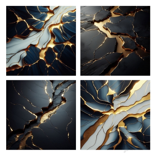 Cracked Gold Abstract Backgrounds Kit | Set of 4 Designs