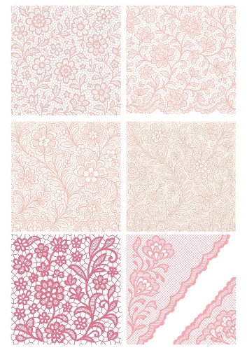 Lace Backgrounds Kit | Set of 6 Elegant Designs | Printable Sheet