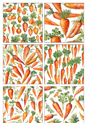 Watercolor Carrot Pattern – Hand Painted Vegetable Seamless Background