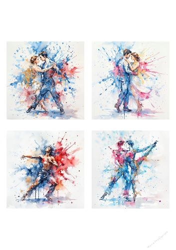 Dance in Motion 4-Piece Kit – Premium Watercolor Splatter Collection