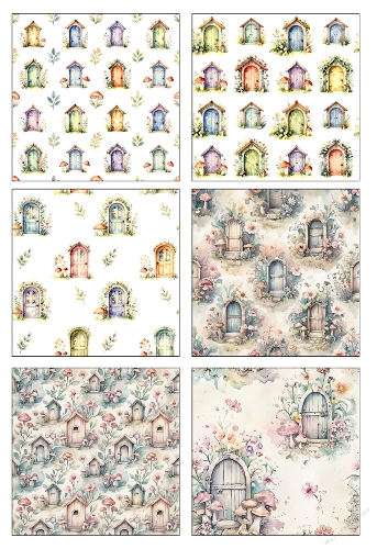 Enchanted Fairy Doors – Watercolor Seamless Pattern Kit