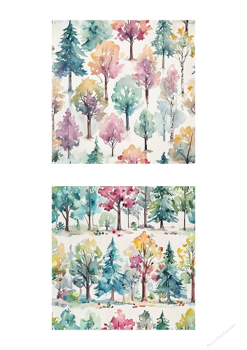 Enchanted Nature Duo – 2 Premium Watercolor Seamless Patterns