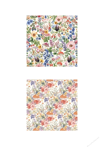 Floral & Mushroom Watercolor Kit | Set of 2 Botanical Backgrounds
