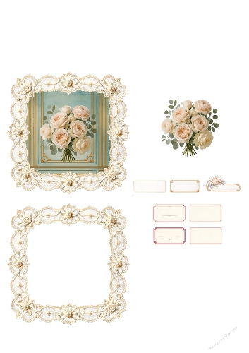 Regency Lace 3D Card Kit | Elegant Printable for Birthdays & Special Occasions