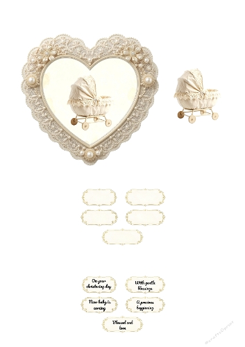 Regency Baby 3D Card Kit | Elegant Printable for Birth, Christening & Baby Celebrations