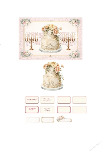Regency Elegance Topper Kit | Simple Cut-Outs + 3D Layer | Printable for Birthdays & Special Occasions