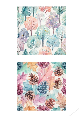 Watercolor Nature Duo | Set of 2 Printable Art Backgrounds