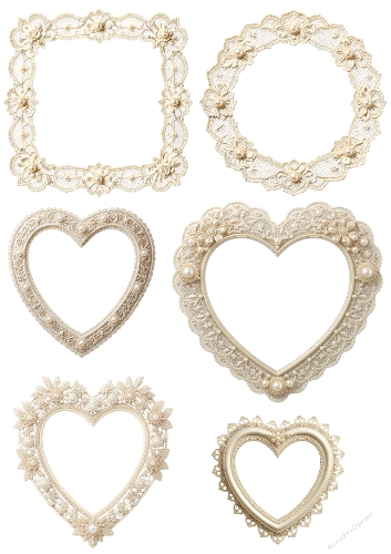 Luxury Victorian Frames Kit | Ornate Lace & Pearl Designs | A4 JPEG + PNG