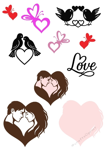 Romantic Love Cutting Files | SVG & Silhouette‑Compatible Kit for Cards and Crafts
