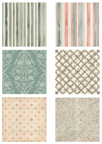 Vintage Pastel Digital Paper Kit – Soft Patterns for Card Making, Scrapbooking and Crafts