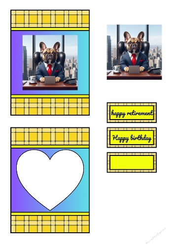 3D Quick Card | Funny French Bulldog CEO Printable with Sentiment Labels