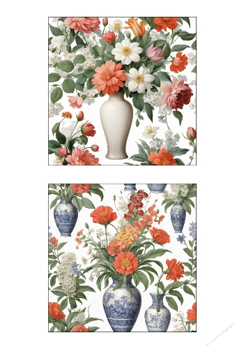 Watercolor Floral Vase Set | Kit of 2 Botanical Printable Art Panels