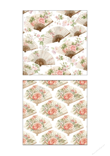 Background Kit | Set of 2 Floral Fan Printable Panels