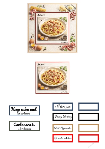 Spaghetti Carbonara Layered Square Card – Funny Italian Food Quote Design