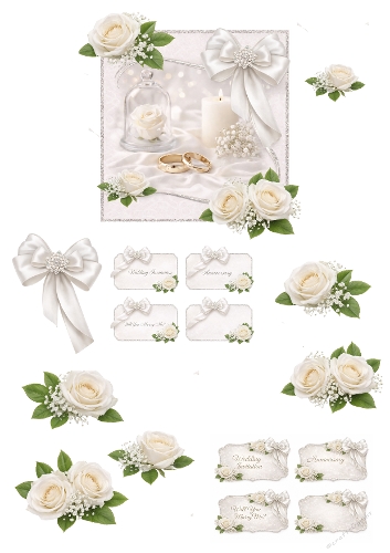 Elegant White Rose Wedding Card Kit – Wedding, Anniversary & Proposal Cards