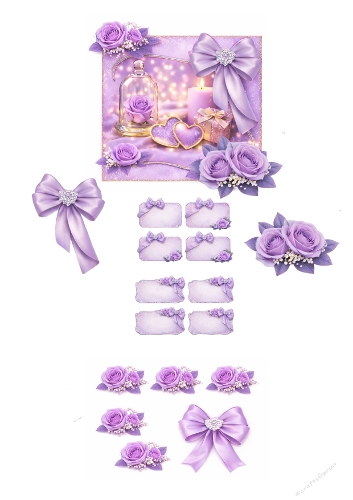 Lavender Rose Romance Card Kit – elegant Love & Celebration Cards