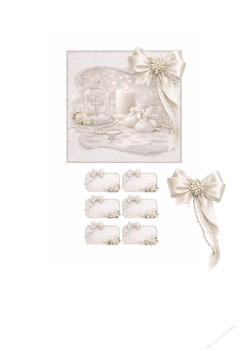 Baptism card white luxury