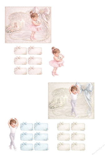 Sweet Baby Ballet 3D Card Kit – Baptism & Christening Design for Baby Girl and Boy