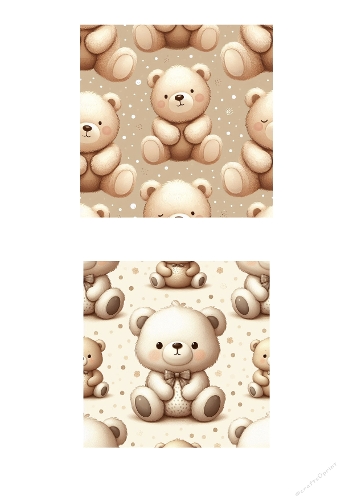 Seamless pattern nursery teddy bears 