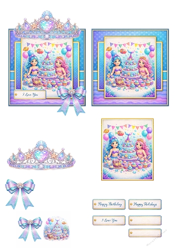 princess unicorn card kit, girls birthday card making, unicorn printable kit, princess card kit, fairy tale card supplies, pink birthday cards, kids card making