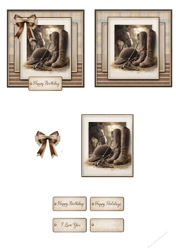 Rustic Equestrian Birthday Card Kit – Horse Lover Printable Card