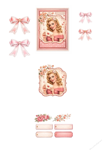 Romantic Vintage Love Card Kit – Elegant Valentine Printable Card