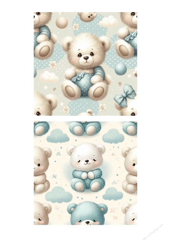 Cute Baby Teddy Bear Seamless Pattern – Soft Nursery Bear Background