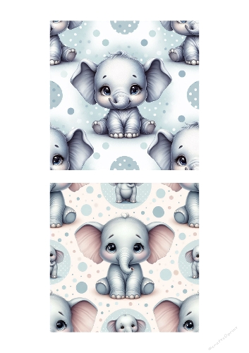 Cute Baby Elephant Seamless Pattern – Soft Pastel Nursery Background