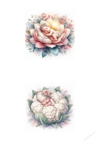Kit two watercolor babys