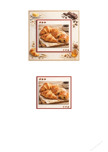 Croissant & Pain au Chocolat Card Topper Kit – French Bakery Breakfast Design