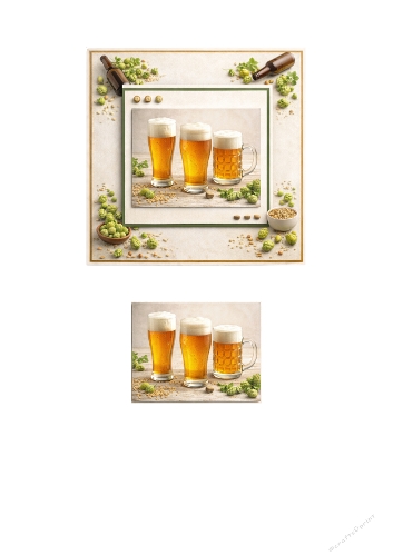 Beer Card Topper Kit – Craft Beer Glasses with Hops and Barley Design