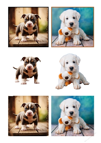 Cute Puppy 3D Card Kit – Adorable Labrador & Pitbull Decoupage Set