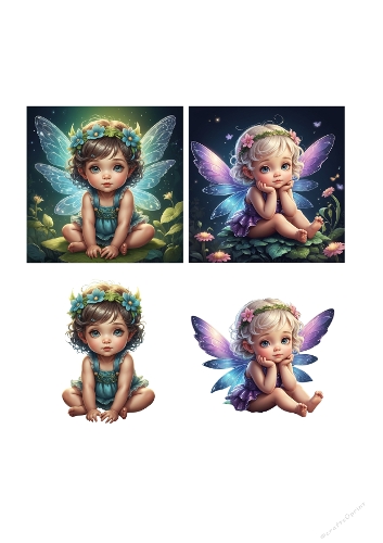 Enchanted Baby Fairies 3D Card Kit – Magical Fantasy Decoupage Set