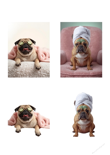 Kit of 3d dogs in spa 
