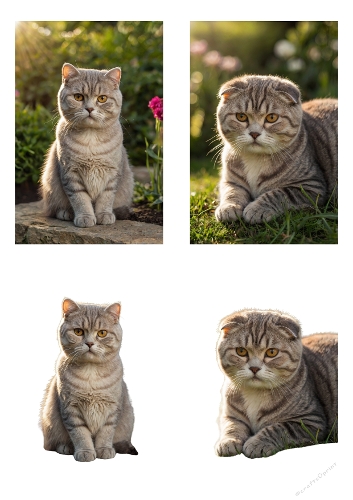 Beautiful Tabby Cat 3D Card Kit – Realistic Garden Decoupage Set