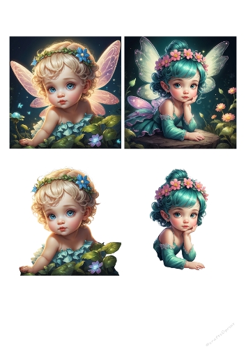 Magical Fairy Girls 3D Card Kit – Enchanted Fantasy Decoupage Set