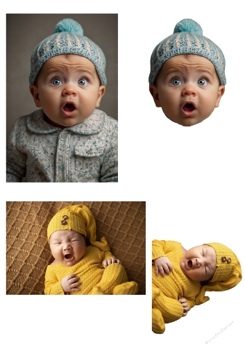 Adorable Baby Expressions 3D Card Kit – Cute Surprise & Sleepy Newborn Decoupage