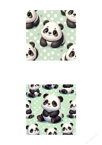 Cute Baby Panda Seamless Pattern Background