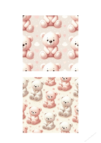 Pink Teddy Bear Nursery Digital Paper Set – Baby Girl Seamless Patterns