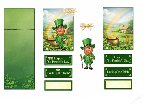 St. Patricks Day Leprechaun Easel Card Kit – 3D Printable DIY Card