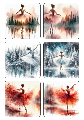 Elegant Watercolor Ballerina Collection – Forest & Winter Dance Art Set