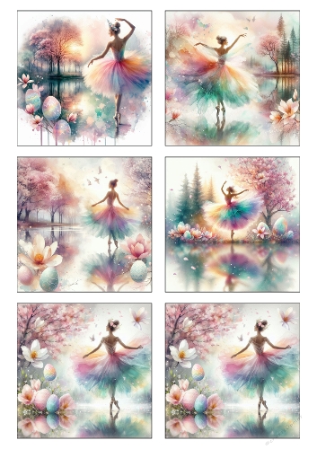 Watercolor Easter Ballerina Collection – Spring Dance & Pastel Egg Art Set