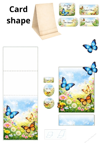 Butterfly Garden Easel 3D Card Kit – Floral Spring Printable